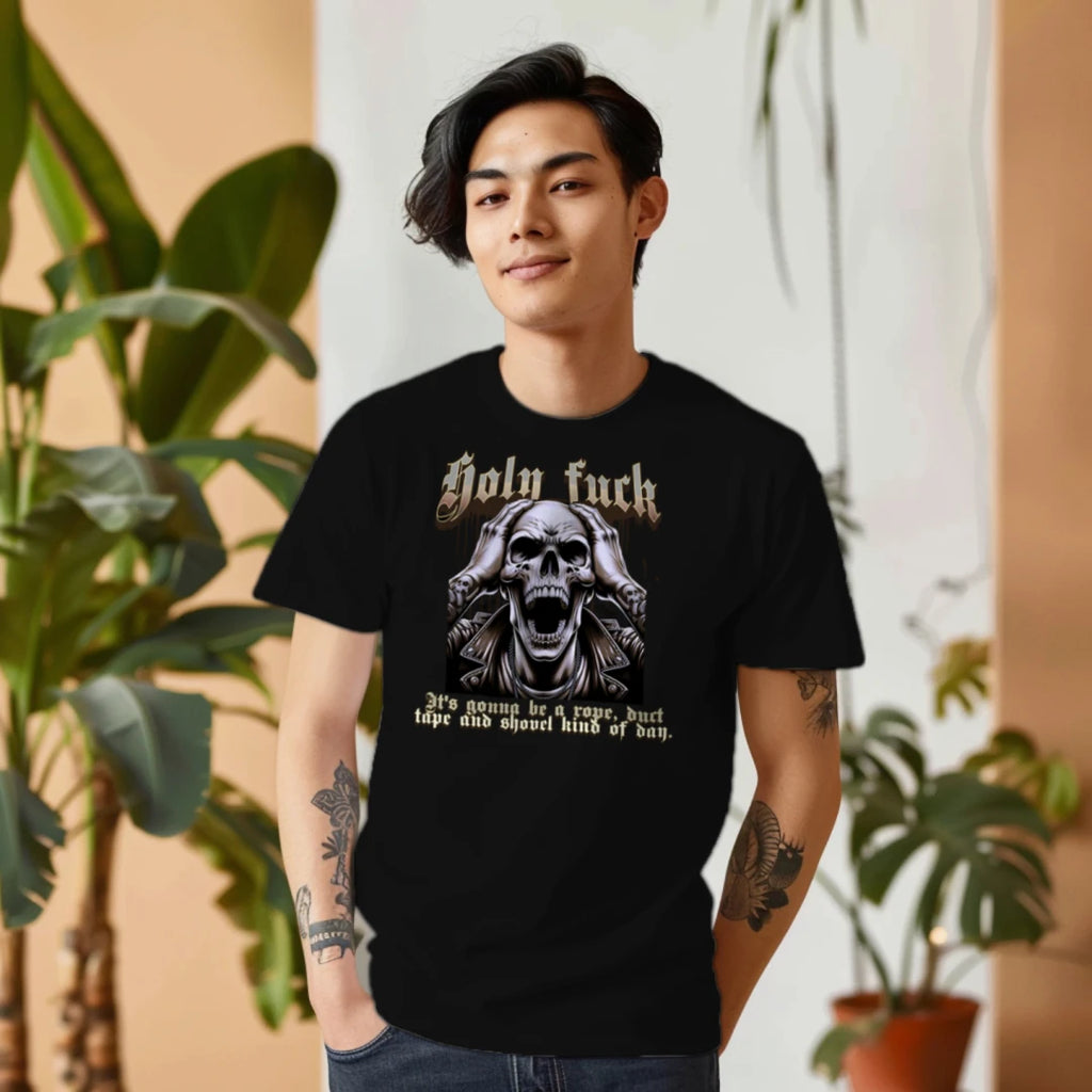 Men's gothic dark humor rope duct tape shovel graphic tee – Wicked Reality