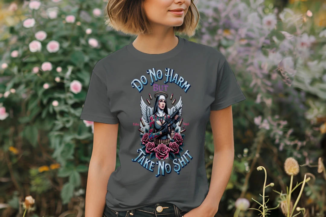 Do No Harm But Take No Sh*t – Dark Humor Gothic Women's Tee | Wicked Reality