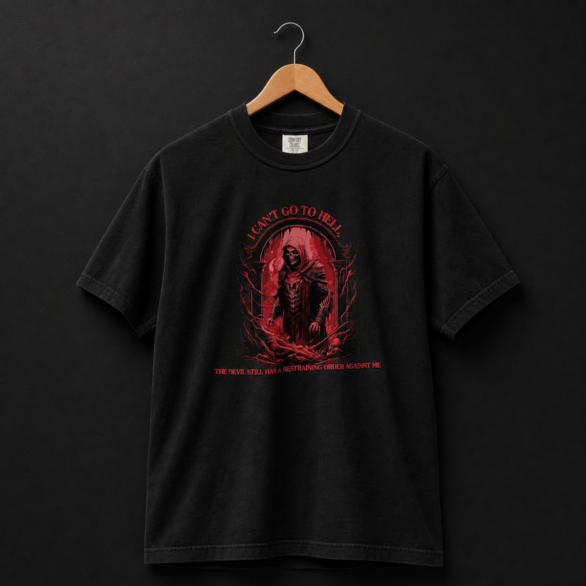 Men's dark humor devil restraining order graphic tee – Wicked Reality