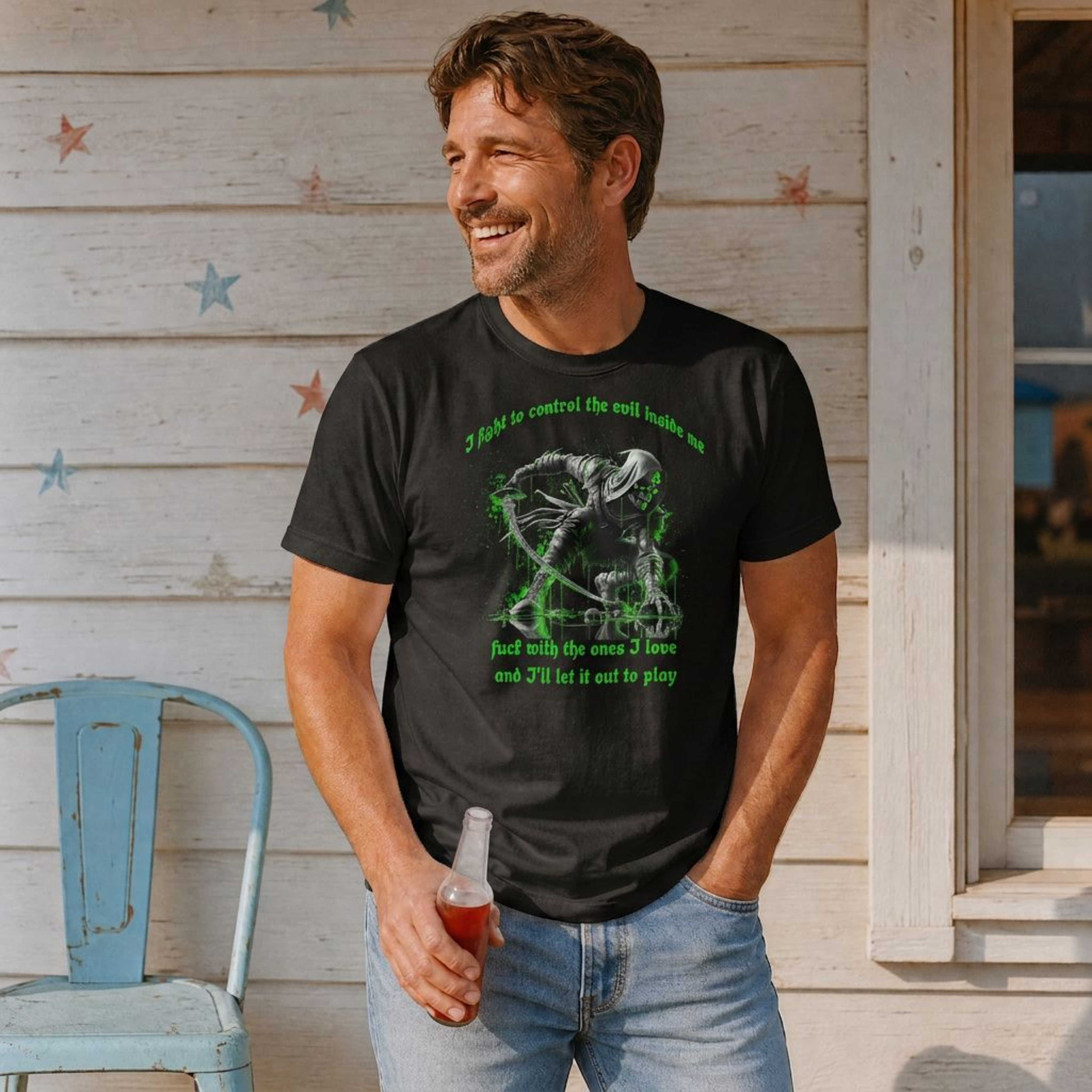 Men's grim reaper dark fantasy graphic tee – Wicked Reality