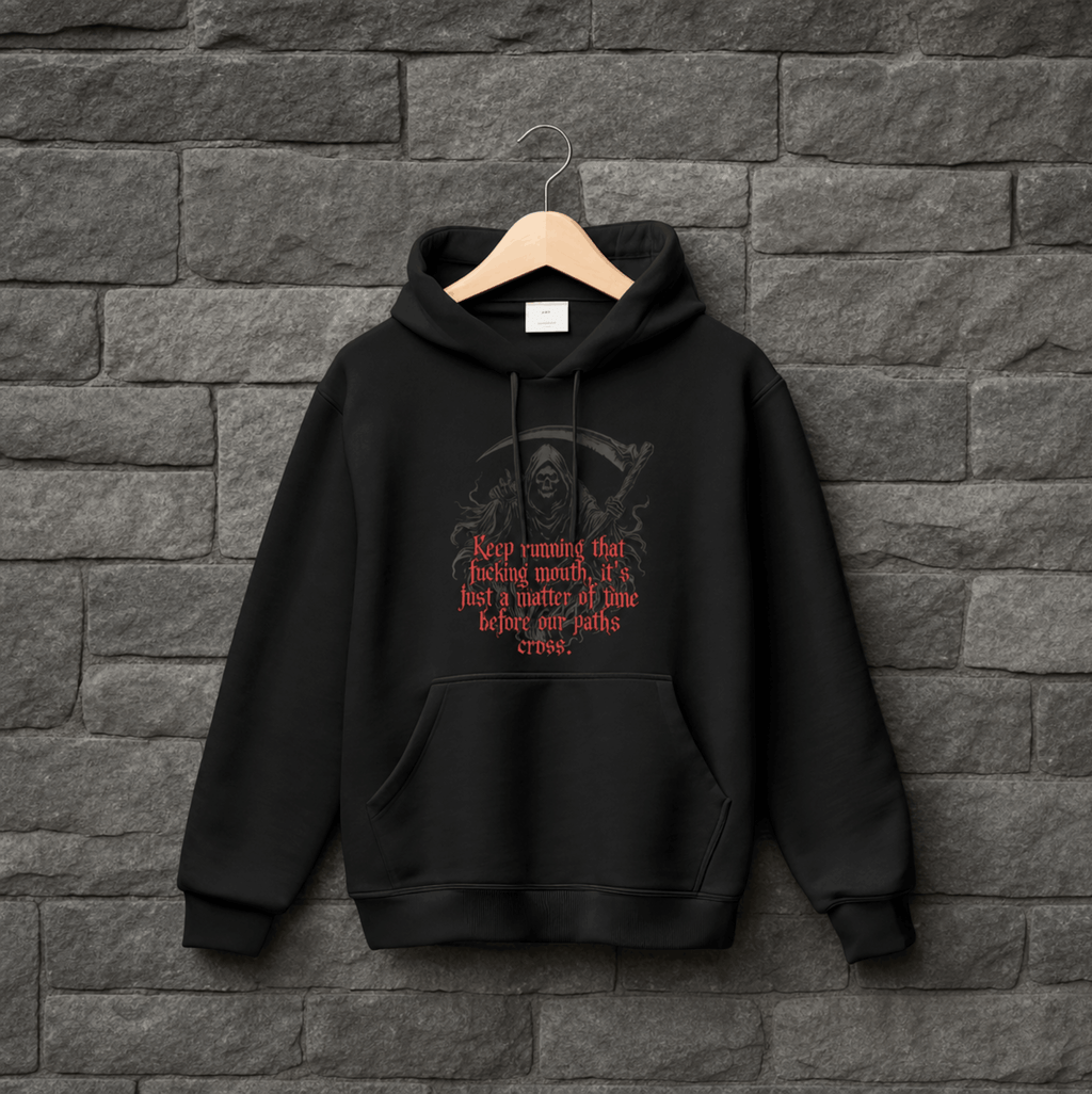 Men's grim reaper gothic dark humor hoodie – Wicked Reality