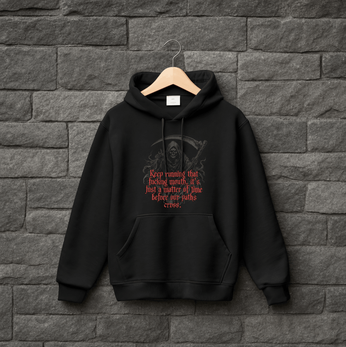 Men's grim reaper gothic dark humor hoodie – Wicked Reality