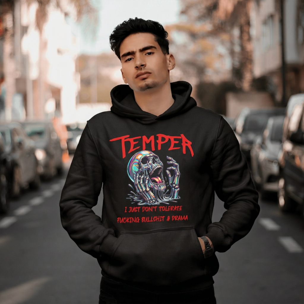 Men's holographic skull gothic dark humor hoodie – Wicked Reality