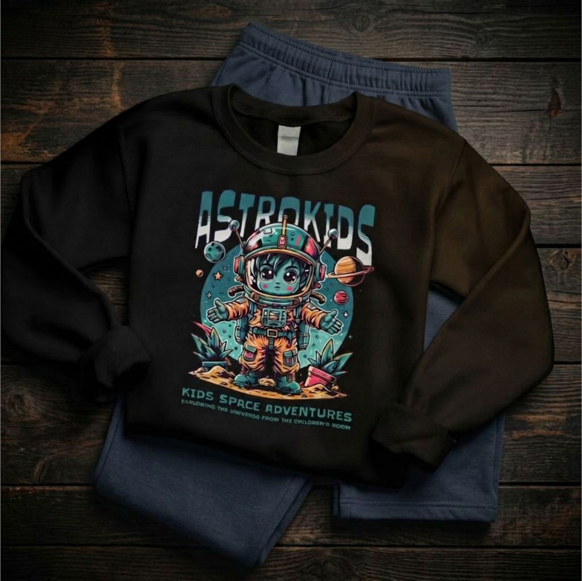 "Astrokids" – Kids' Space Adventure Graphic Sweatshirt