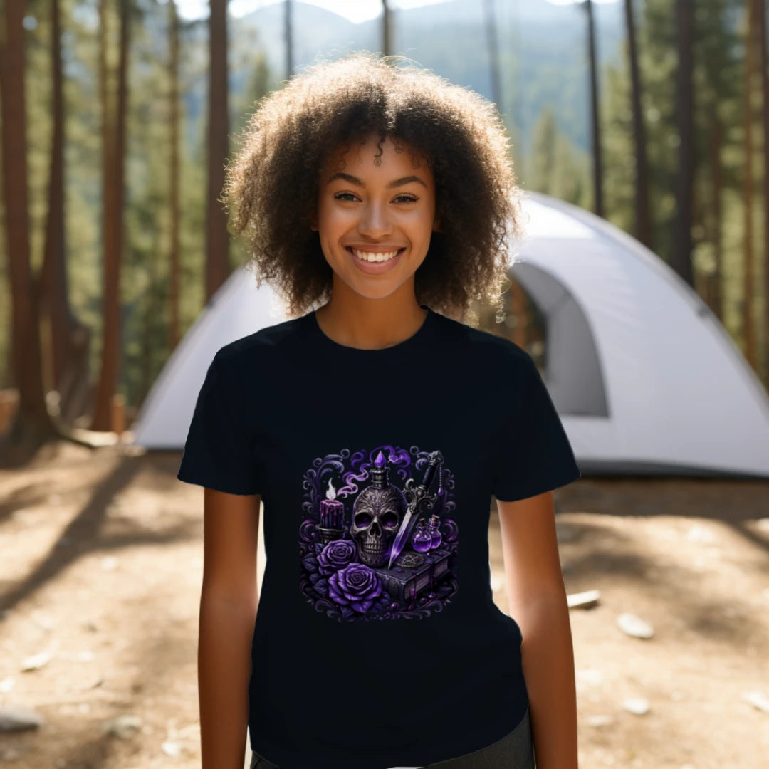Purple Rose – Dark Fantasy Gothic Women's Tee | Wicked Reality
