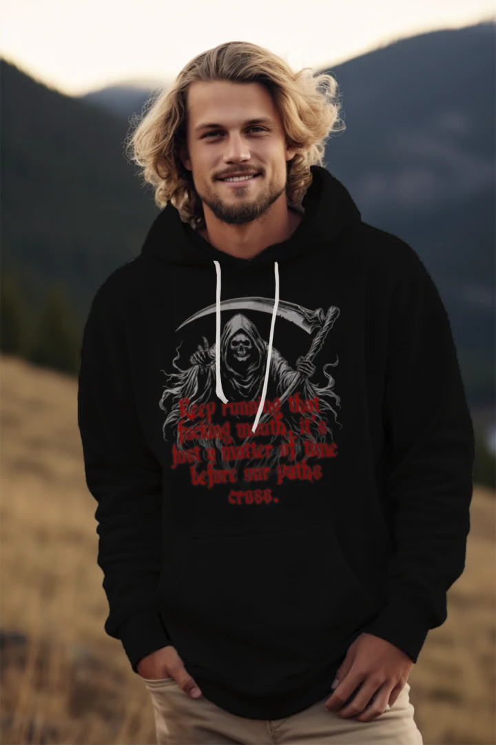 Men's grim reaper gothic dark humor hoodie – Wicked Reality