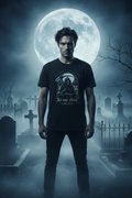 Men's grim reaper gothic dark humor graphic tee on black – Wicked Reality