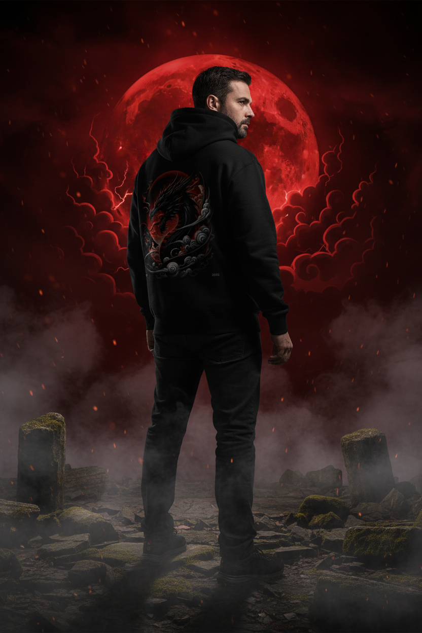 Men's gothic dark fantasy dragon fire hoodie – Wicked Reality