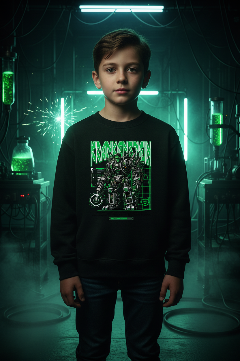 Kids' cyber horror Frankenstein graphic sweatshirt – Wicked Reality