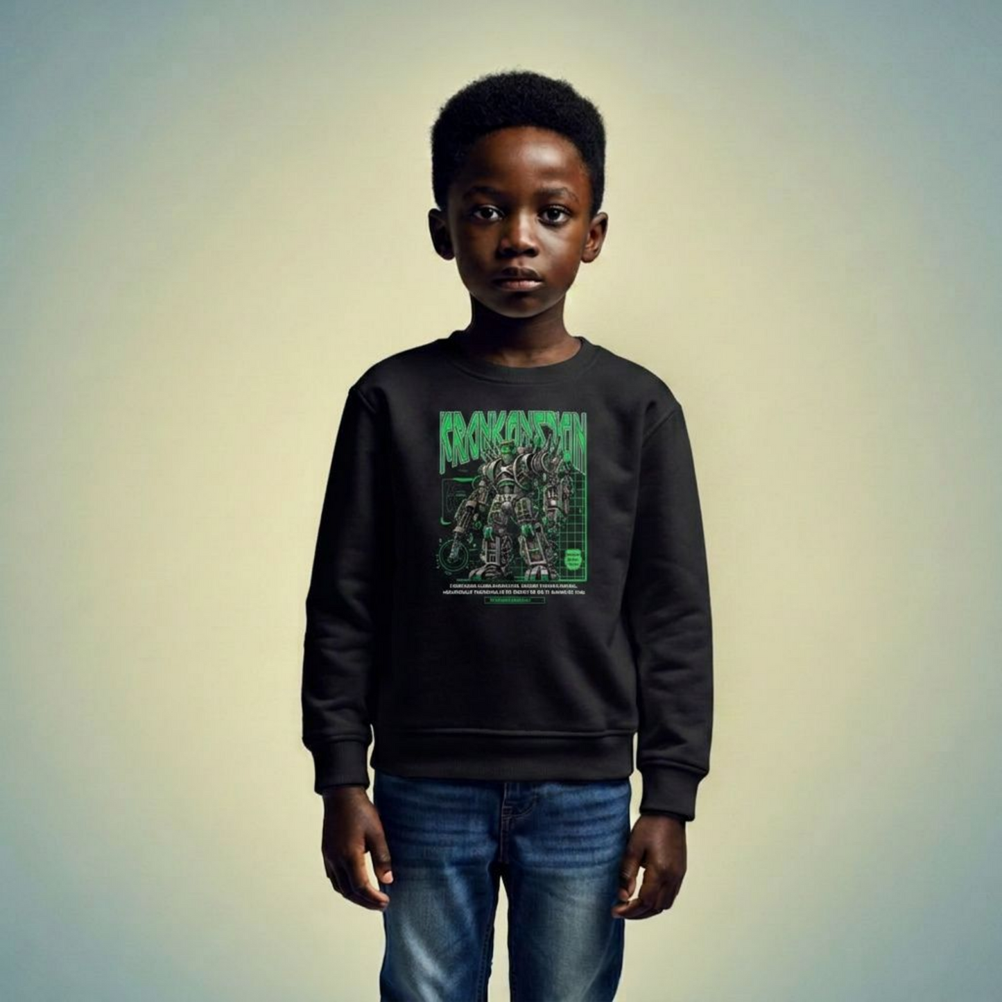 Frankenstein Mech – Cyber Horror Kids' Graphic Sweatshirt | Wicked Reality