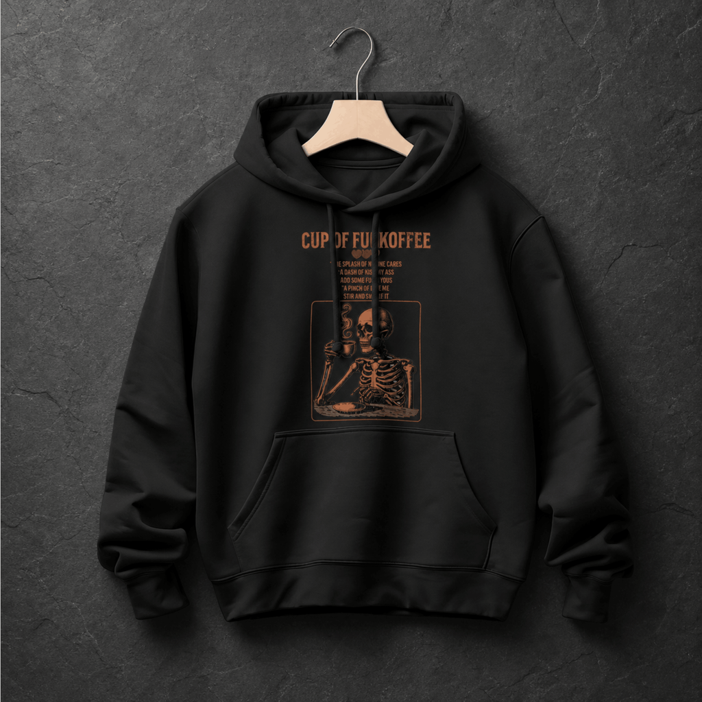 Men's vintage skeleton dark humor coffee hoodie – Wicked Reality