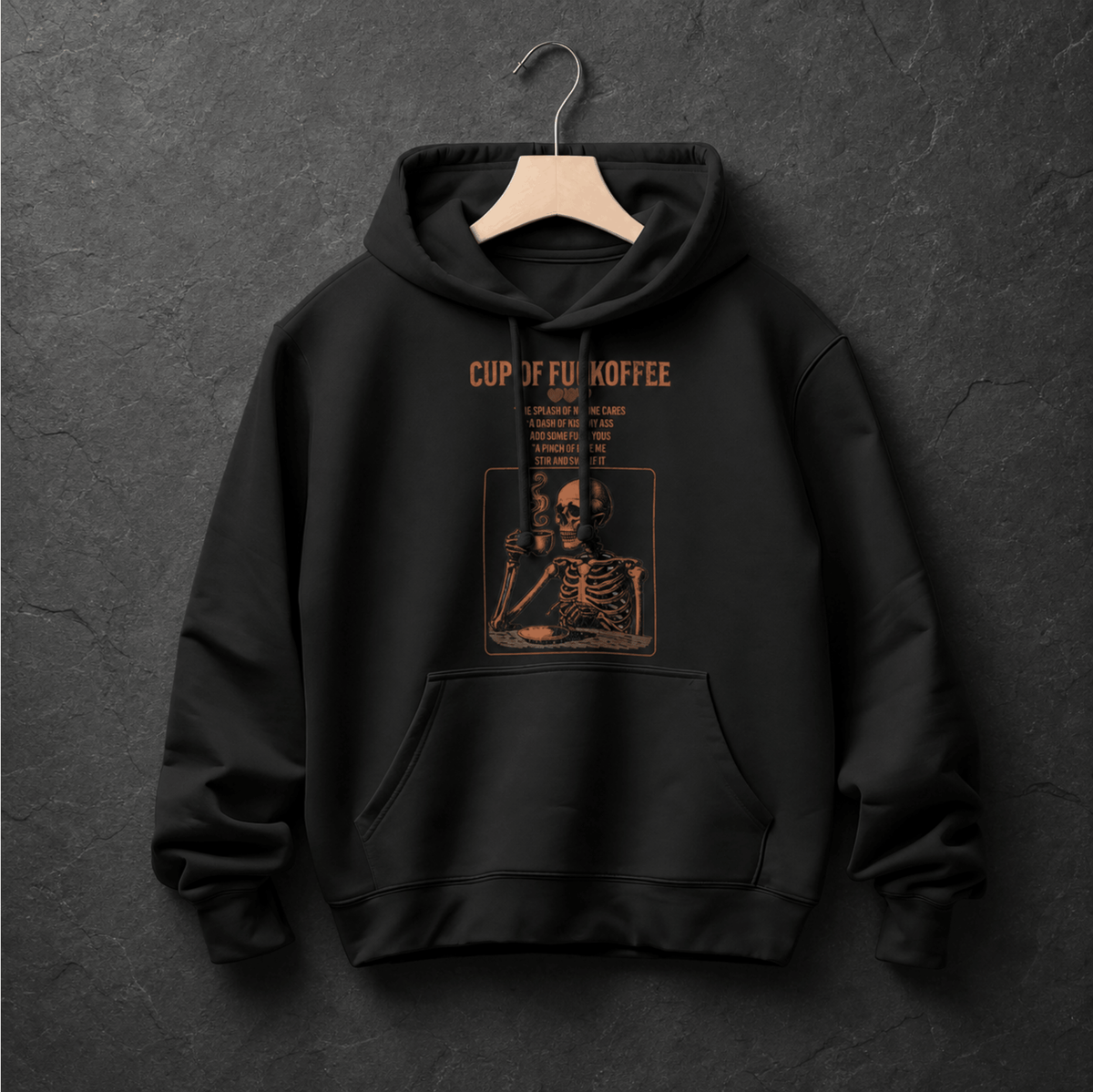 Men's vintage skeleton dark humor coffee hoodie – Wicked Reality