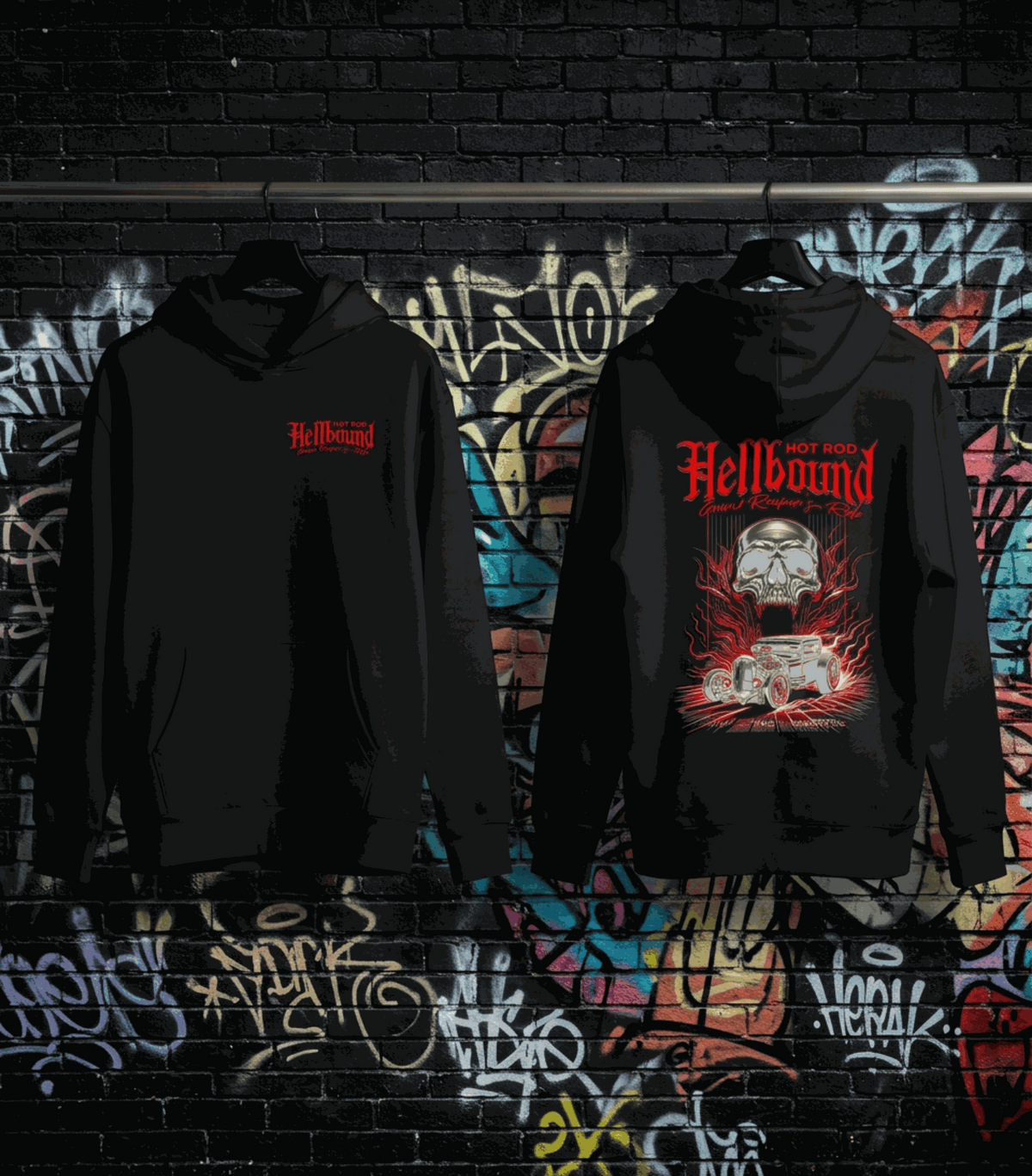 Men's gothic biker hot rod graphic hoodie – Wicked Reality