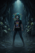 "I Am a Sweet Girl" – Women's Dark Humor Medusa Graphic T-Shirt