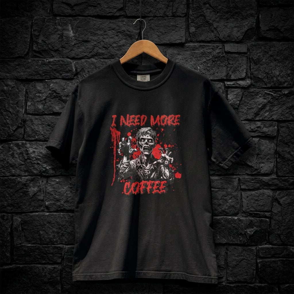 Men's gothic zombie dark humor coffee graphic tee – Wicked Reality