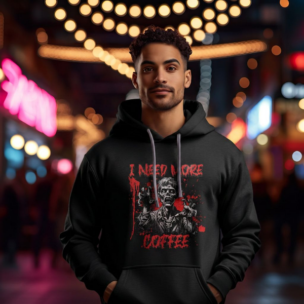 Men's zombie gothic dark humor coffee hoodie – Wicked Reality