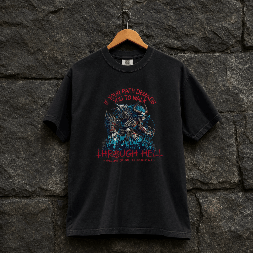 Men's dark fantasy warrior graphic tee on black – Wicked Reality