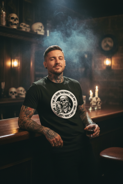 Men's gothic skull dark humor graphic tee – Wicked Reality