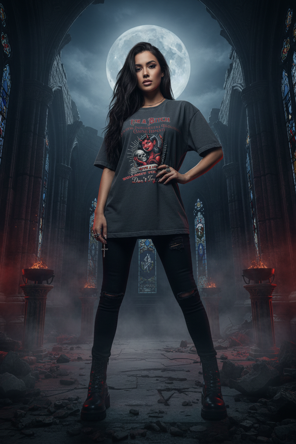 Women's dark feminine demon graphic tee – Wicked Reality