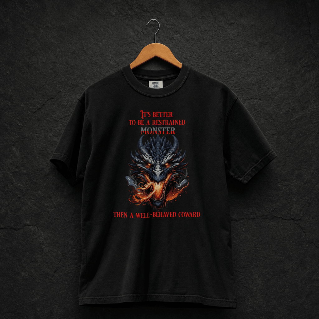 Men's gothic dark dragon graphic tee on black – Wicked Reality