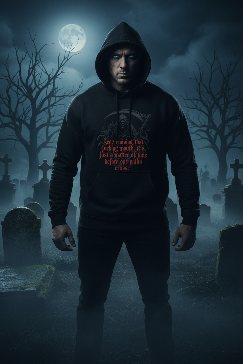 Men's grim reaper gothic dark humor hoodie – Wicked Reality