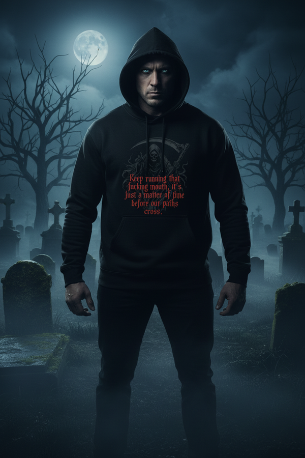 Men's grim reaper gothic dark humor hoodie – Wicked Reality