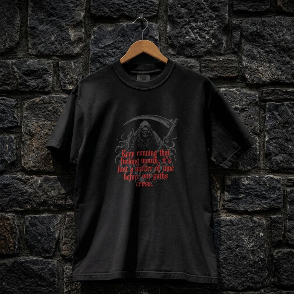 Men's grim reaper dark humor graphic tee – Wicked Reality