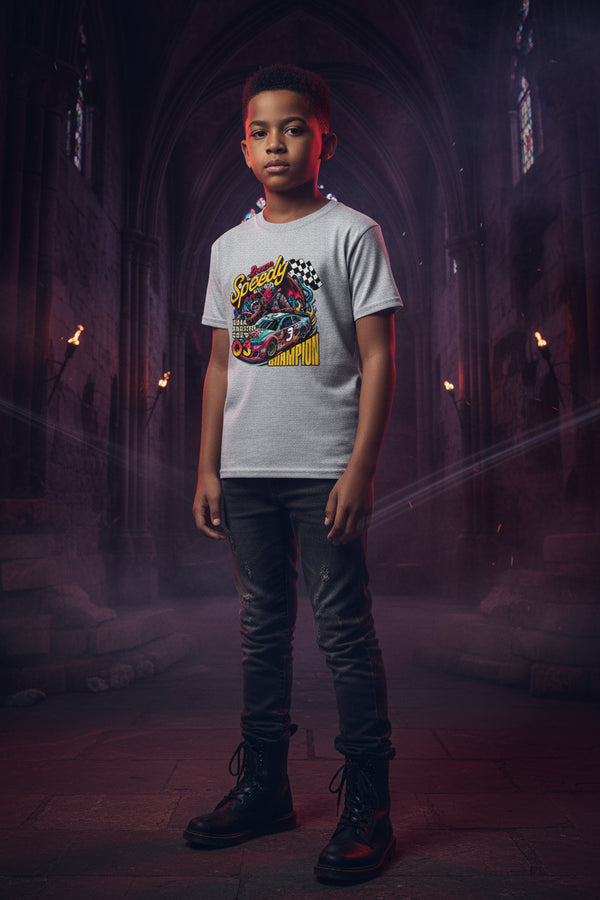 Boys' dark fantasy hell racing crew graphic tee – Wicked Reality