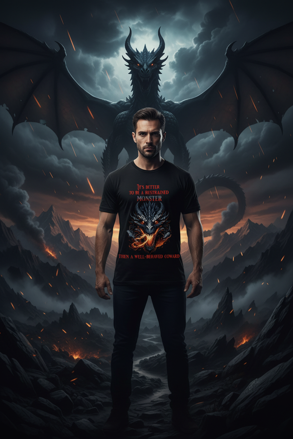 Men's gothic dark dragon graphic tee on black – Wicked Reality