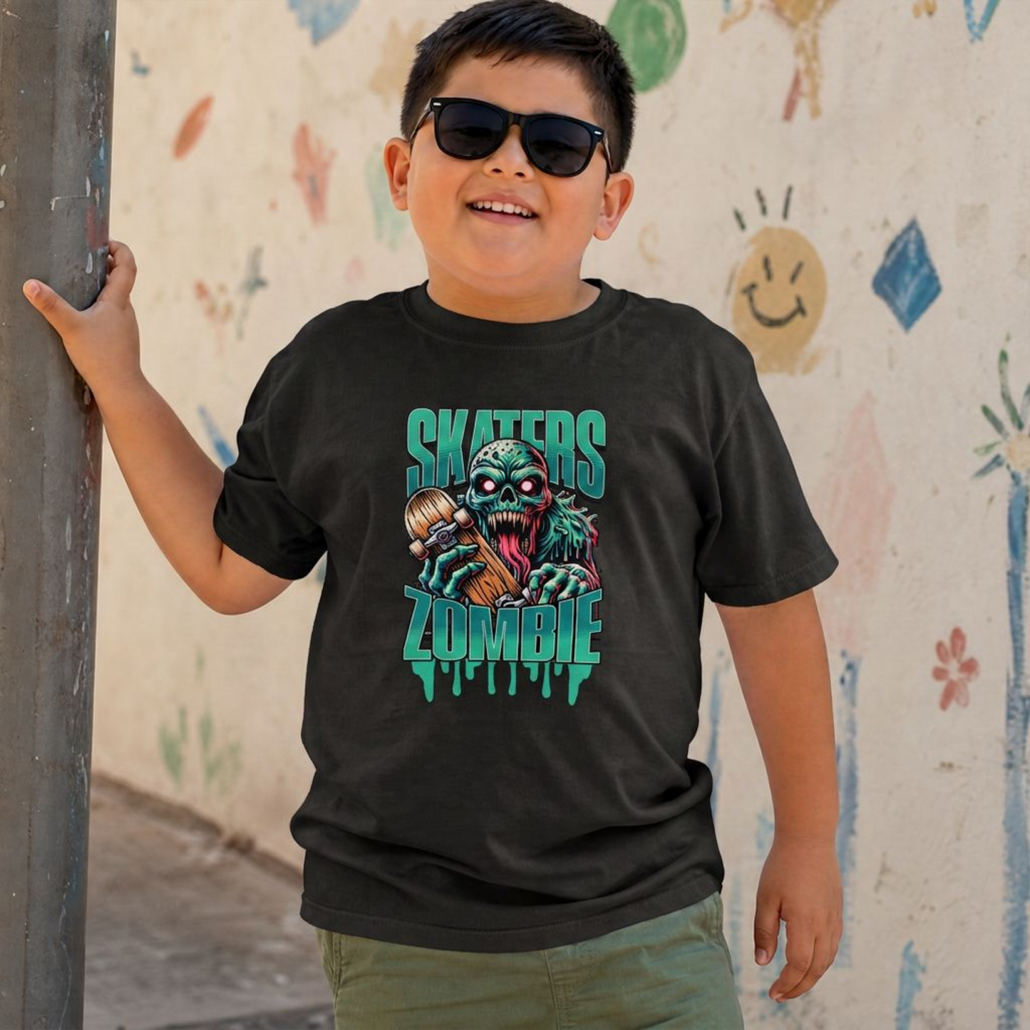 Skaters Zombie – Gothic Horror Kids' Graphic Tee | Wicked Reality