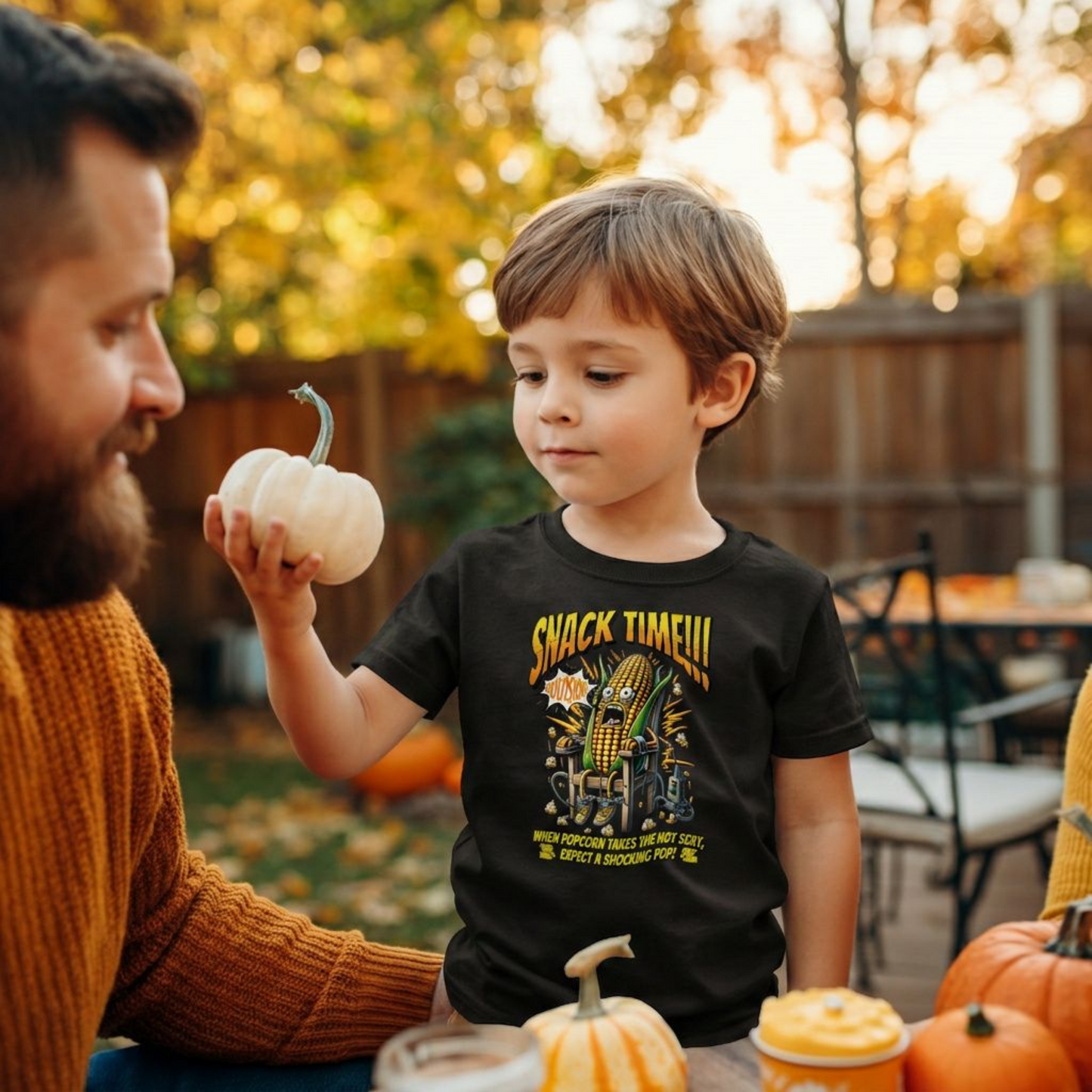 Snack Time!!! – Funny Popcorn Kids' Graphic Tee | Wicked Reality
