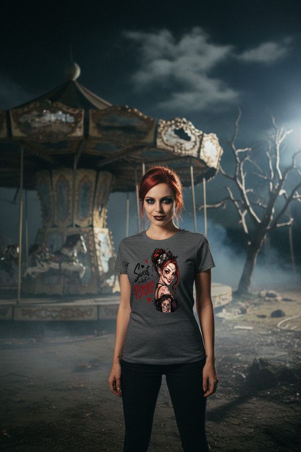 Women's gothic pin-up dark humor graphic tee – Wicked Reality