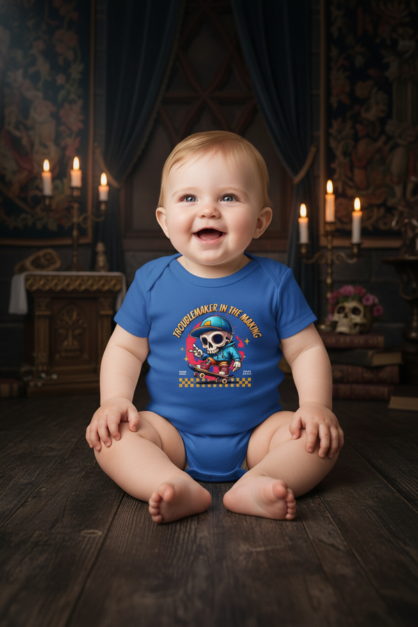Gothic dark humor troublemaker baby onesie – Wicked Reality