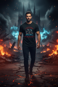 Men's dark fantasy warrior graphic tee on black – Wicked Reality