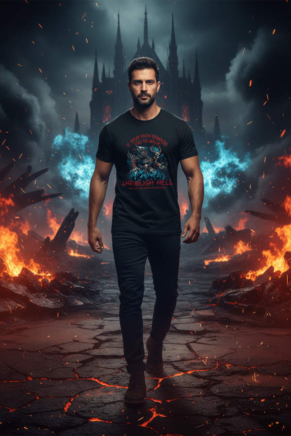 Men's dark fantasy warrior graphic tee on black – Wicked Reality