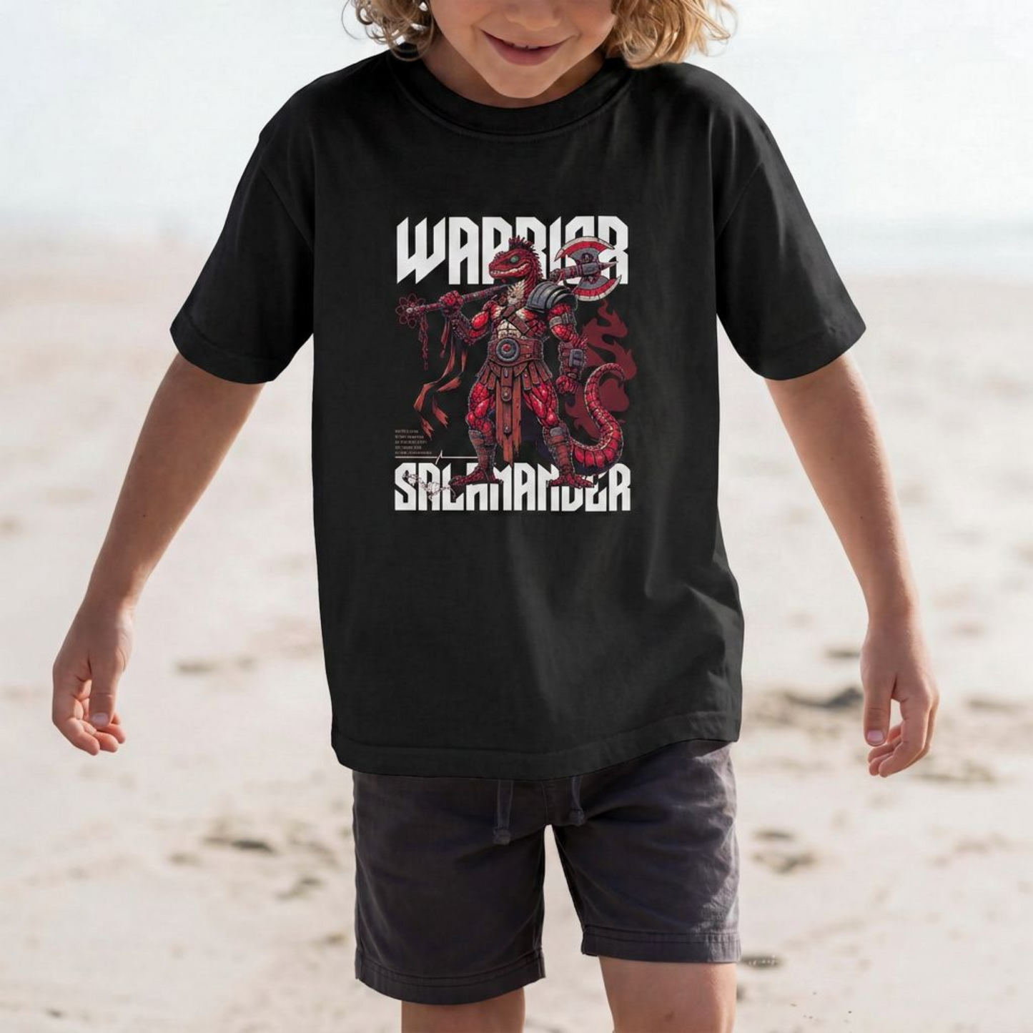 Warrior Salamander – Dark Fantasy Toddler Graphic Tee | Wicked Reality