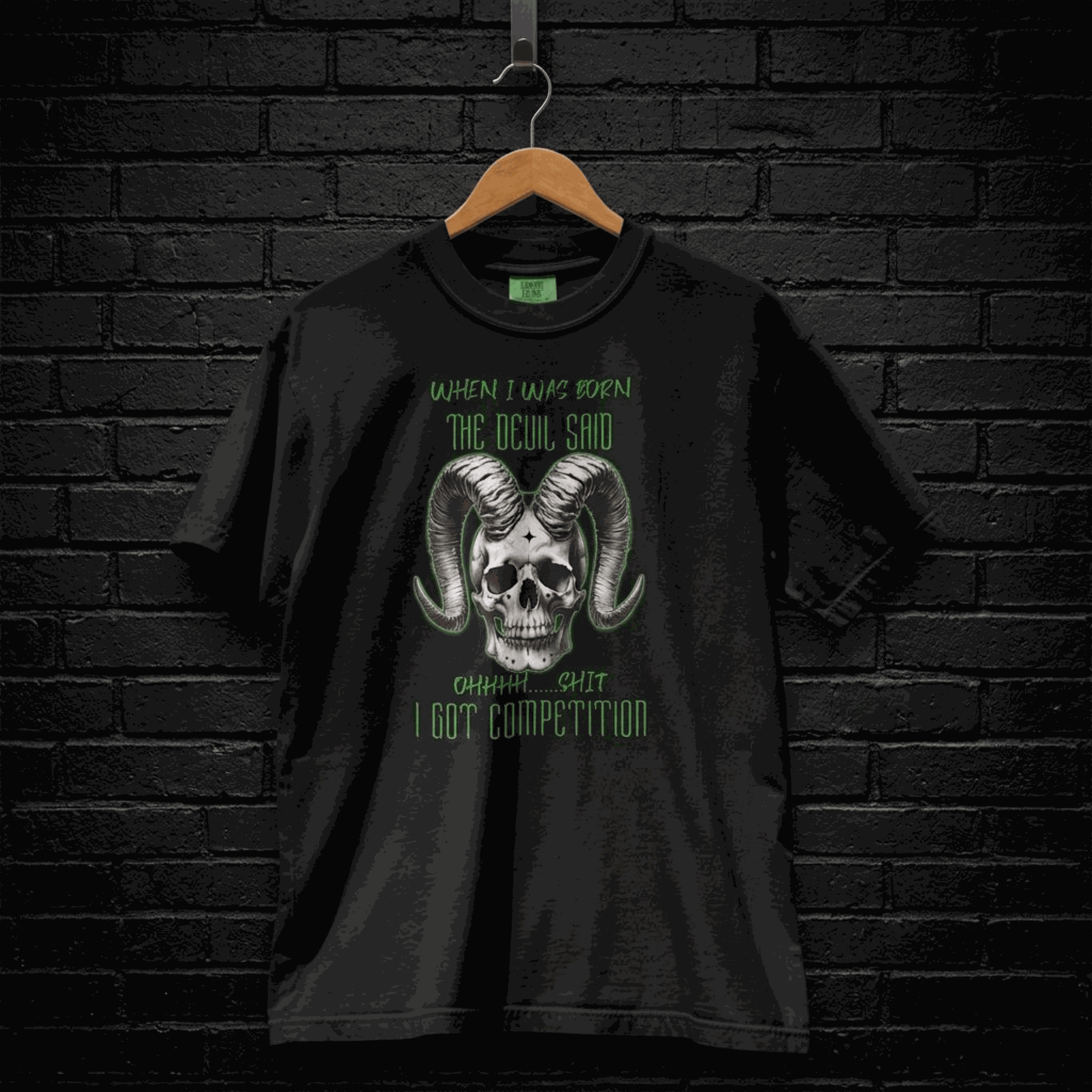 "When I Was Born" – Men's Dark Humor Demon Skull Graphic T-Shirt